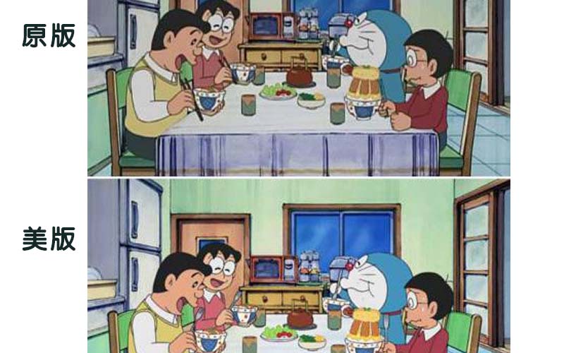 《哆啦A夢》美國版據說為了符合美式健康生活型態竟然更改了這幾幕  也不知這些是啥邏輯