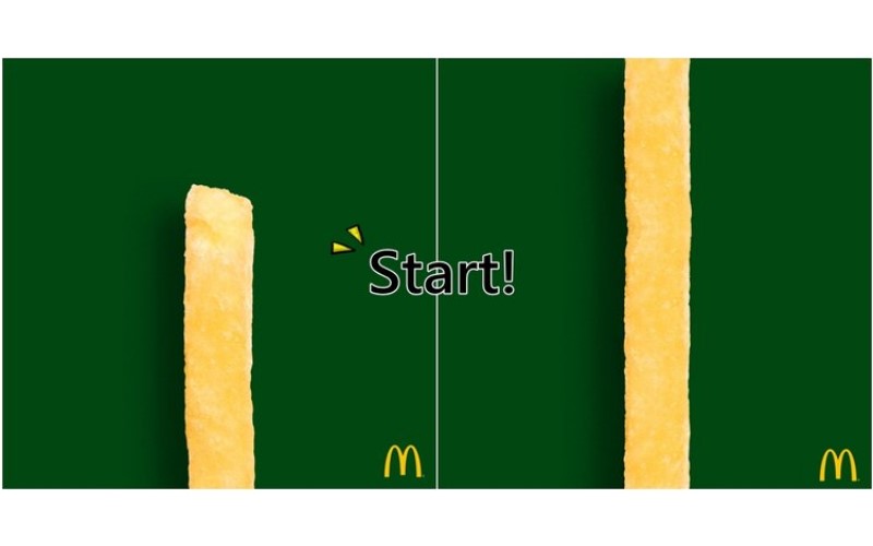 麥當勞貼上一根薯條希望大家「複製貼上」玩薯條接龍遊戲  沒想到第一樓就歪慘了