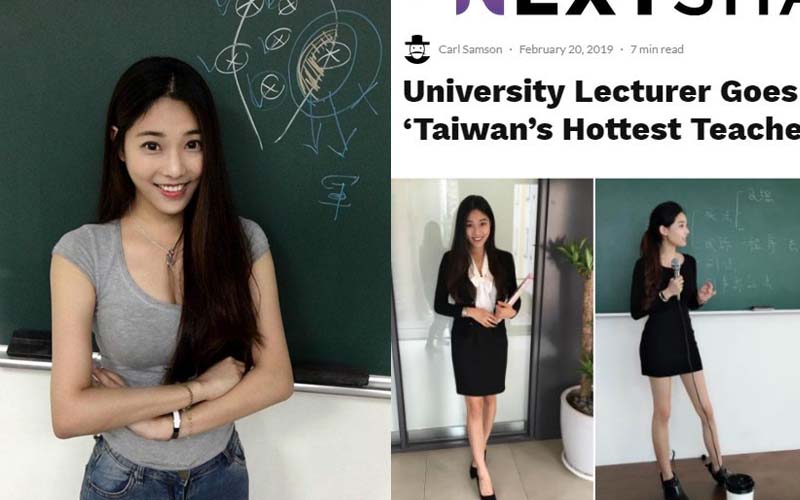 「台灣最正大學女老師」在國外爆紅！小黑裙下的美腿，讓老外好羨慕：台灣人也太幸福！